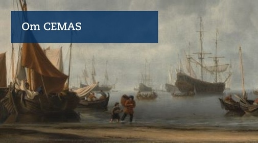 1600-talsmålning av en holländsk hamn. Skepp på vattnet och människor som bär gods och människor som