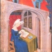 Bild på Christine de Pisan som sitter och skriver